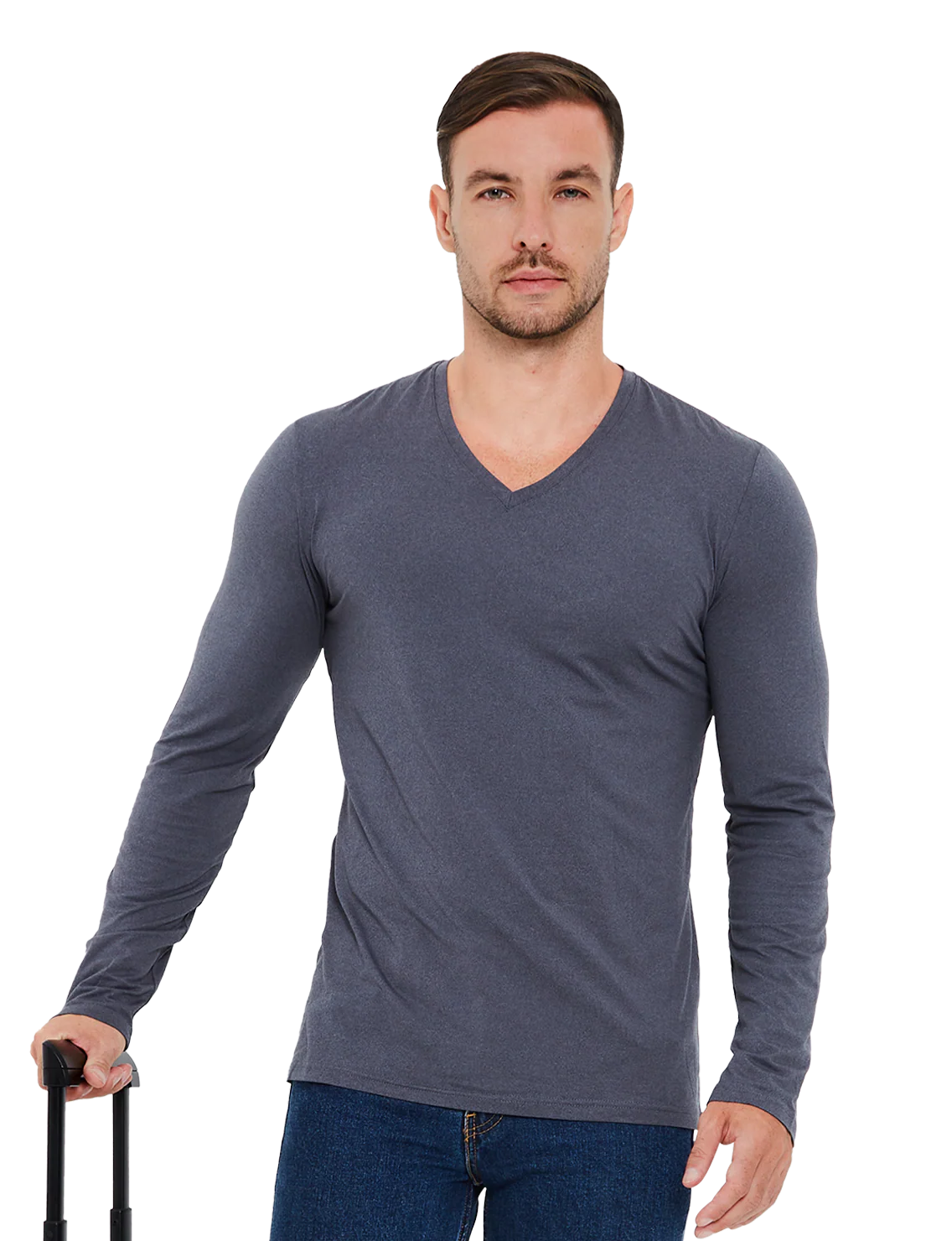 Re:Luxe Essential Long Sleeve V-Neck - Classic Fit - Image 3